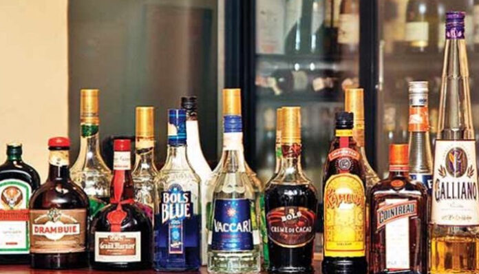 liquor in large bottles