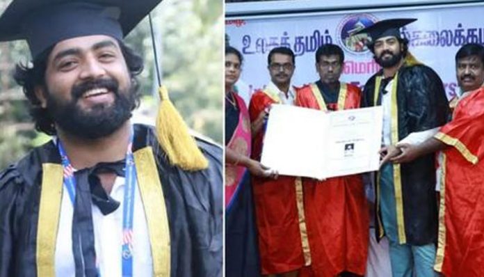 actor-and-influencer-sooraj-sun-receives-honorary-doctorate-from-international-tamil-university/articleshow