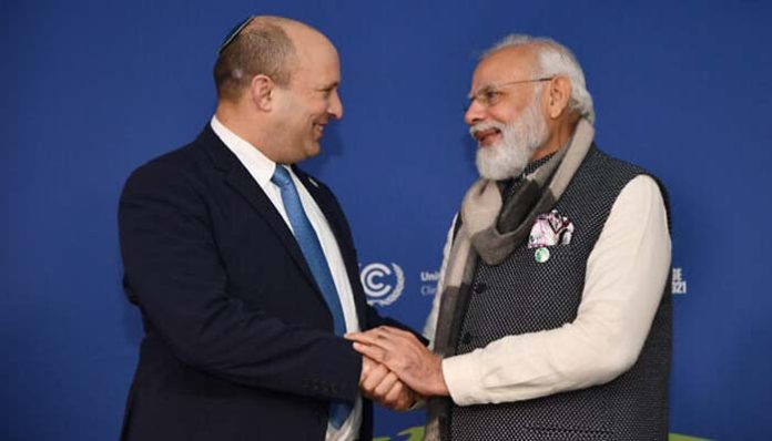 PM Narendra Modi with Israeli Prime Minister Naftali Bennett