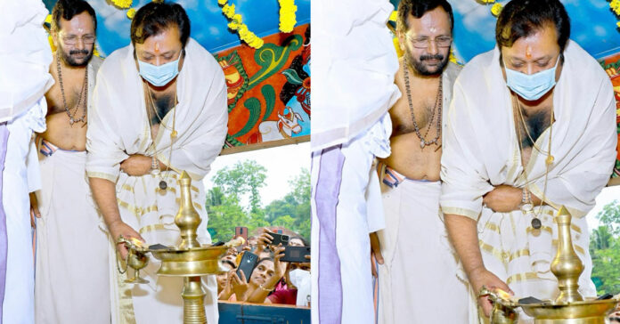 Suresh Gopi visits temple