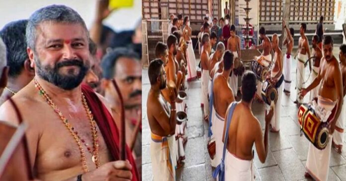 chotanikara Pavizhamallithara Mela started for Navratri celebration; Jayaram as Melapramani