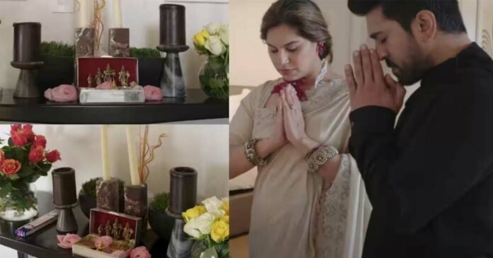 Ram Charan and his wife Upasana carry a small model of the temple whenever they travel; Prayer connects with hometown!