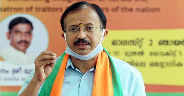 Pinarayi Vijayan's help Congress to show violence; Union Minister V. Muralidharan criticized the state government