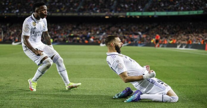 Real Madrid beat Barcelona in the semi-finals of the Copa del Rey by four goals.