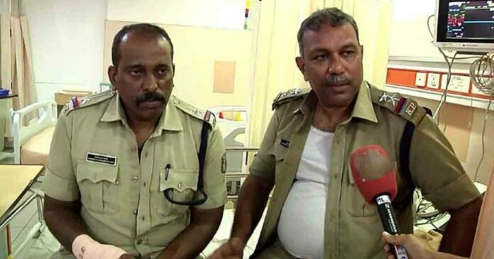 In Kochi, the accused stabbed the policemen with a beer bottle while being apprehended