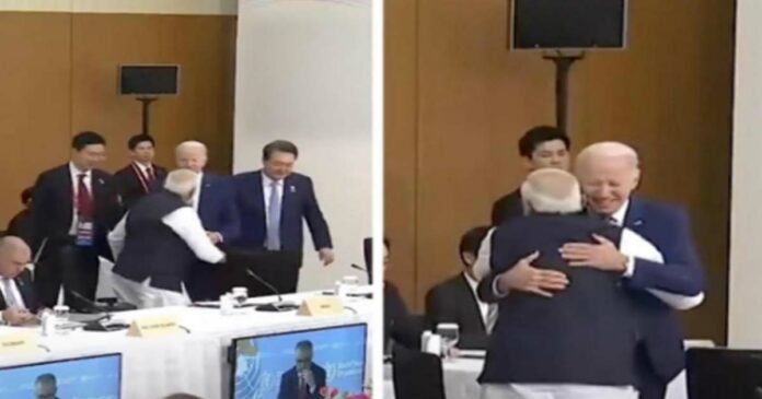 US President Biden rushes to hug Primeminister Modi during G7 summit; The picture of world heroes sharing friendship goes viral
