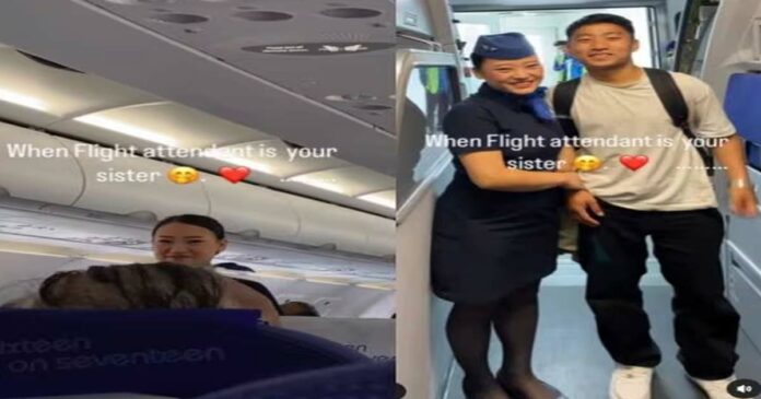 Young man becomes passenger on plane where sister works as air hostess; Social media has taken over the video that invokes the power of brotherhood.