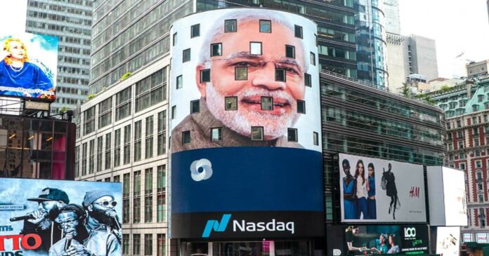 Modi mania has conquered New York! Prime Minister Narendra Modi is on the big screens in Times Square.