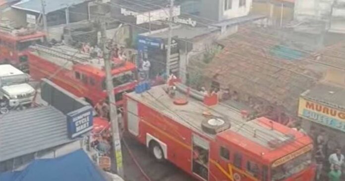 A fire broke out in a shop where chemicals were stored in Aryasala, Thiruvananthapuram