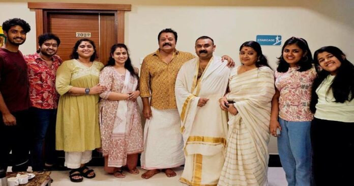 Actor Shaju shared the picture with Suresh Gopi and his family on social media