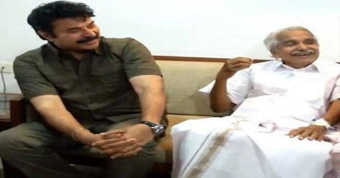 Mammootty with a touching note on Oommen Chandy's demise