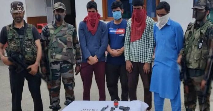 Four Lashkar terrorists arrested in Jammu and Kashmir; Arms and ammunition were recovered from the accused; Police have started further investigation
