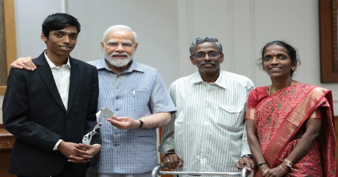 Prime Minister Narendra Modi congratulated Pragnananda and his family