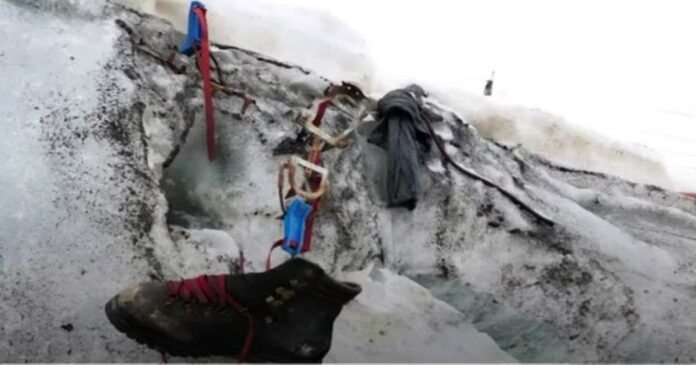 Snow melts on a glacier in the Alps; This time, the body of a mountaineer who went missing 37 years ago was found