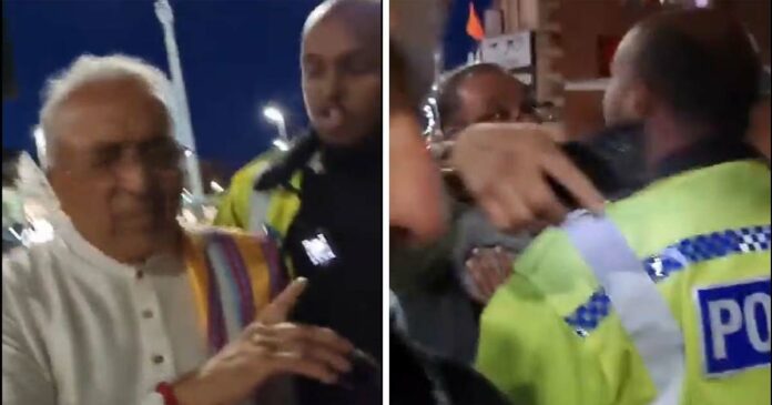 Police officer misbehaves with elderly Hindu priest during Ganesha Chaturthi celebrations in Leicester; Video Viral; Massive protest