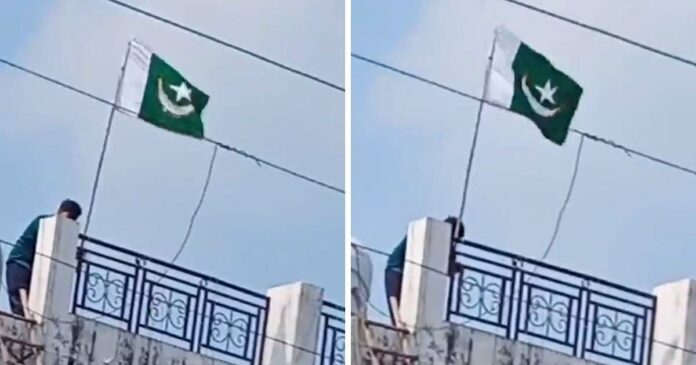 Celebration by hoisting Pakistani flag at home !Father and son booked for sedition in Uttar Pradesh; The incident took place at a garment merchant's house in Moradabad; The video went viral