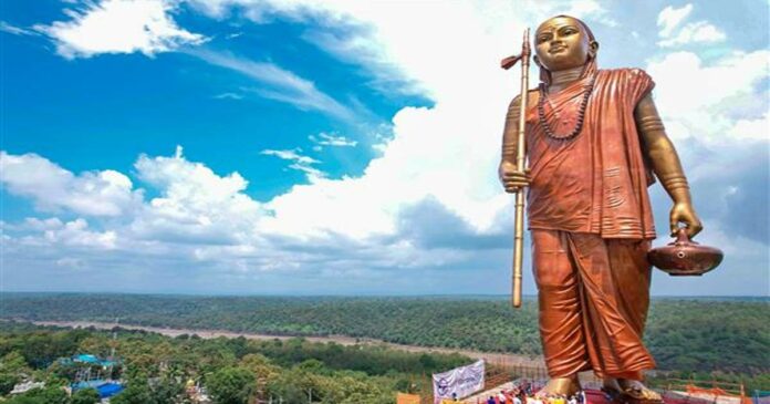 Adi Shankaracharya statue was unveiled on the banks of Narmada