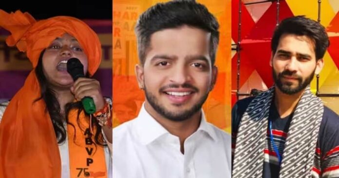 ABVP with landslide victory in Delhi University Students Union elections; ABVP candidates won in three out of four seats