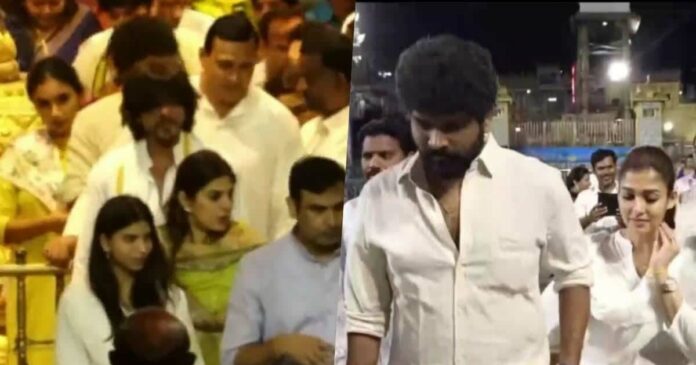Ahead of the release of his new film, Shah Rukh Khan visited Tirupati; and Nayanthara and her family; The pictures have gone viral on social media.