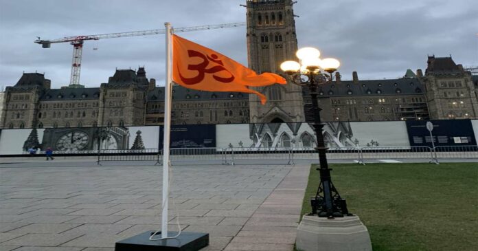 Diwali celebration of Indian-origin Canadian parliament member by raising saffron flag! Observers that the correct message