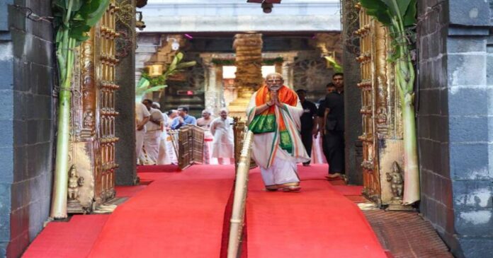 My prayers for 140 crore people, Prime Minister visited Venkateswara Swamy temple and participated in special pujas.