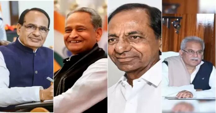 Counting of votes continues. BJP takes hold in Madhya Pradesh and Rajasthan! BRS's throne shakes in Telangana