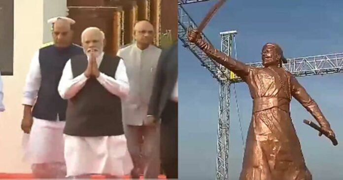 Prime Minister unveils statue of Chhatrapati Shivaji at Rajkot Fort; The statue was built in Maharashtra