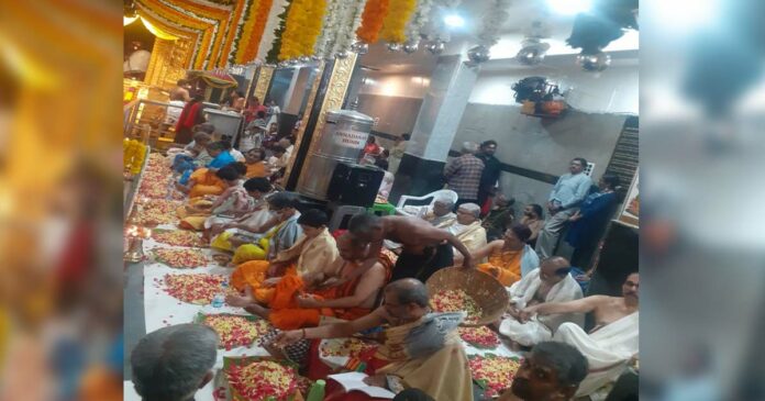 Laksharchana and Mahaganapati homam were held at Somajiguda Ayyappa temple in Hyderabad, where thousands participated in bhajan and Mahadeepa worship.