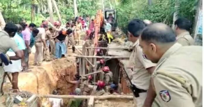 Landslide accident in Srikaryat; One of the 2 workers was rescued, one is still underground