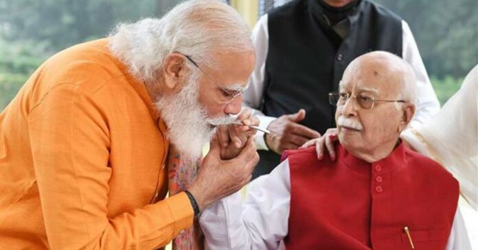 LK Advani congratulates Prime Minister Narendra Modi as the nation prepares for the much awaited Prana Pratishta in Ayodhya by Indians.