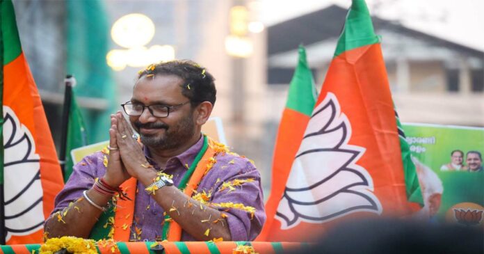The road show of K. Surendran, the NDA candidate for the Wayanad Lok Sabha constituency and the BJP state president, brought the city of Nilambur to a peak of excitement.