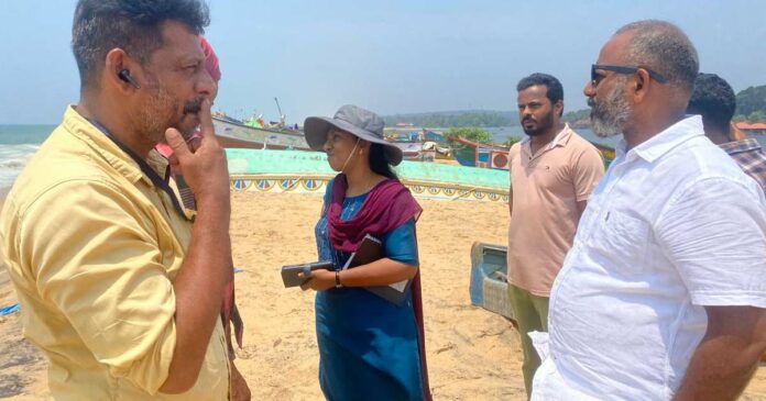 Keeping his promise to the children of the sea, Rajeev Chandrasekhar !Kerala Hydrographic Survey Wing started the survey at Pozhiyoor beach profile; The action came after the central team reached Pozziyur with the intervention of the Union Minister