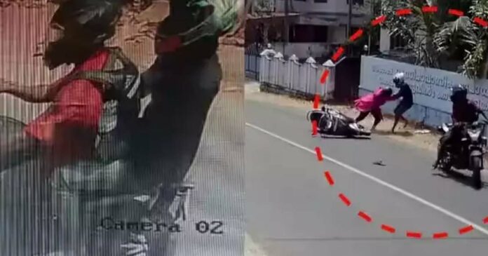 In Neyyatinkara, the scooter rider was beaten and robbed of six Pawan's necklaces.