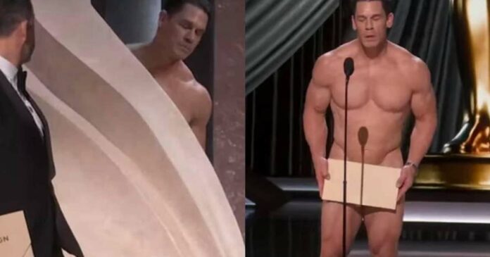 Shocked John Cena! The actor arrived naked at the Oscars to announce the award for Best Costume Design