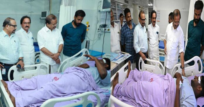 'Ruling Party Protects Lahari Mafia; Despite the public attack, the police could not find the accused; The Pinarayi government should change the attitude of leaving people's lives to the generosity of the intoxicating mafia! V. visited Vishnu who was attacked in the forest shop. Muralidharan
