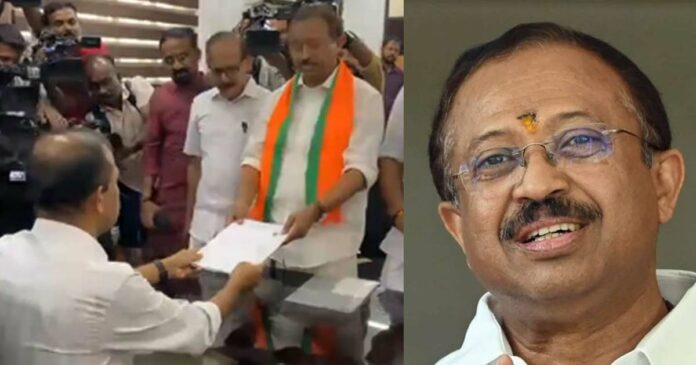 Union Minister V. Muralidharan submitted nomination papers; Students from Ukraine paid the deposit; V. Muraleedharan said that he sees this money as the biggest recognition of his public service life.