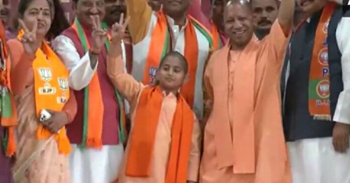 'I want to be Yogiji, I will be like him'; A ten-year-old boy dressed as Yogi at a BJP rally