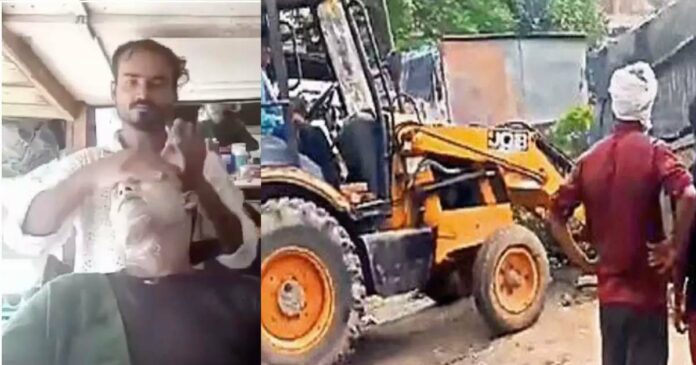 Massage the client's face with spit; A barber's shop was bulldozed in UP