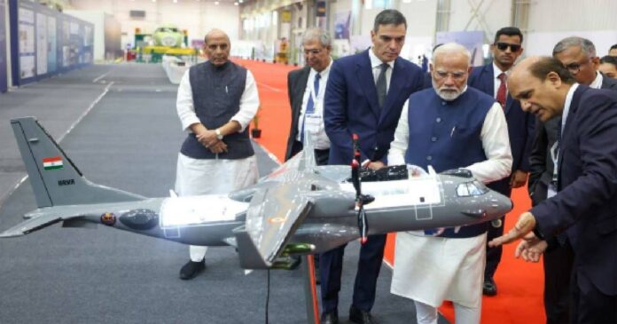 Prime Minister Narendra Modi and Spanish Prime Minister Pedro Sanchez dedicated the Tata Aircraft complex at Vadodara to the nation.