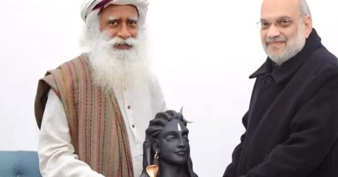 image of amithsha and sadguru