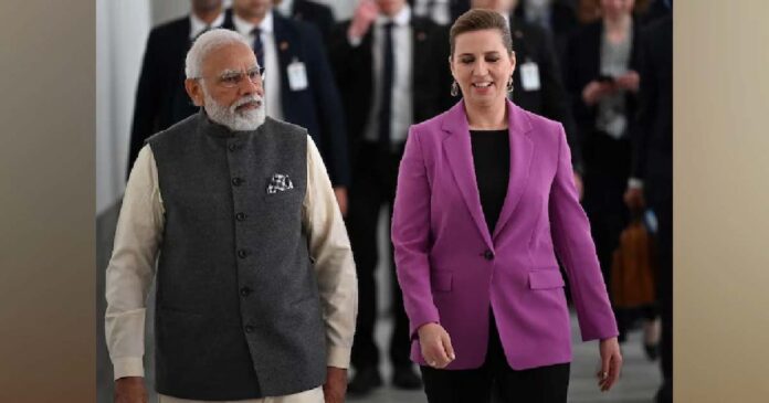 Narendra Modi and Mette Frederiksen