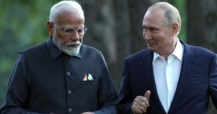 pm modi with vl;adimir putin